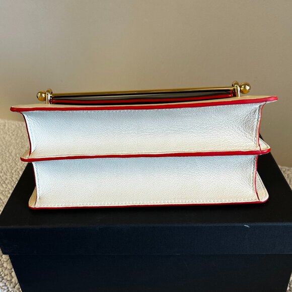 Strathberry East/West bag in bi color Black/Diamond with Fire Edge - Picture 8 of 12